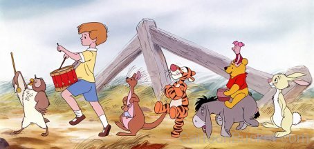 Winnie The Pooh And Christopher Robin With Their Friends