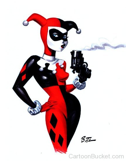Harley Quinn Holding Gun