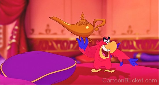 Iago Laughing By Carrying Genie's Lamp