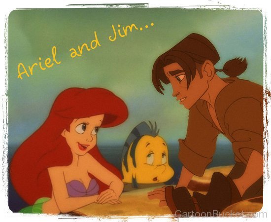 Jim With Ariel And Flounder