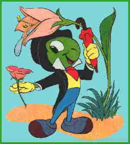 Jiminy Holding Flowers