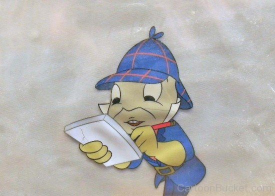Jiminy Writing On Note Book