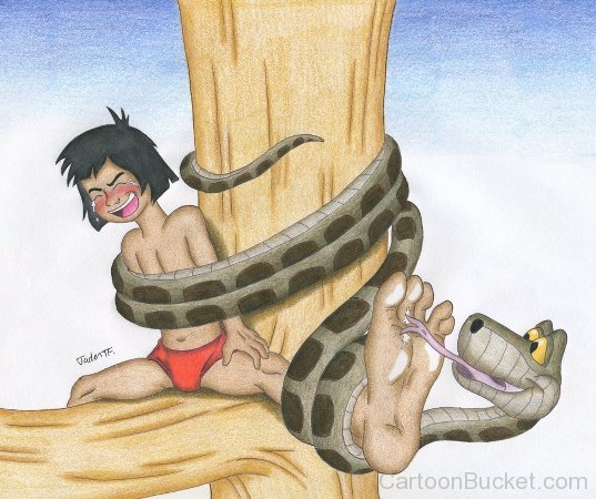 Kaa Holding Mowgli Tightly