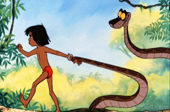 Kaa Holding Mowgli's Hand