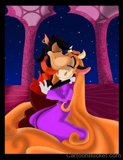 King Goofy Hugs Queen Clarabelle
