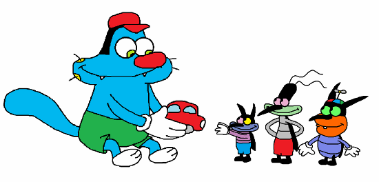 Oggy With Joey,Dee Dee And Marky