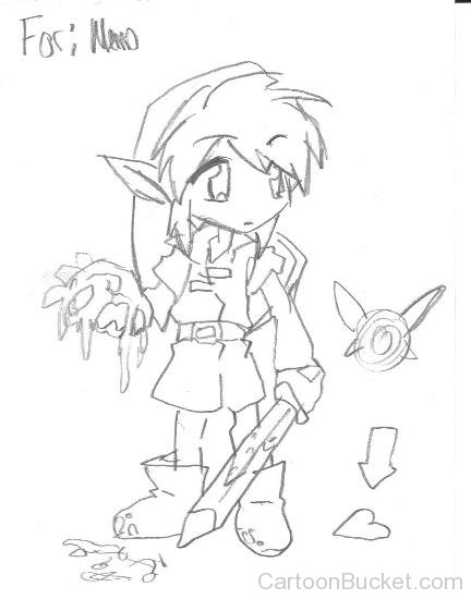 Pencil Sketch Of Link