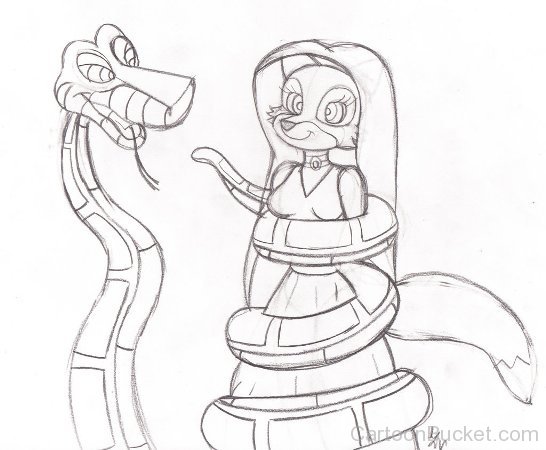 Sketch Of Kaa And Maid Marian