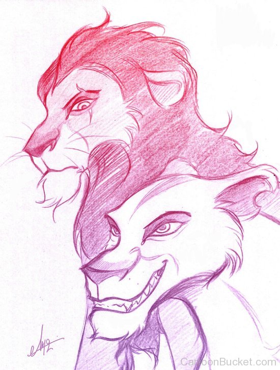 Sketch Of Zira And Scar