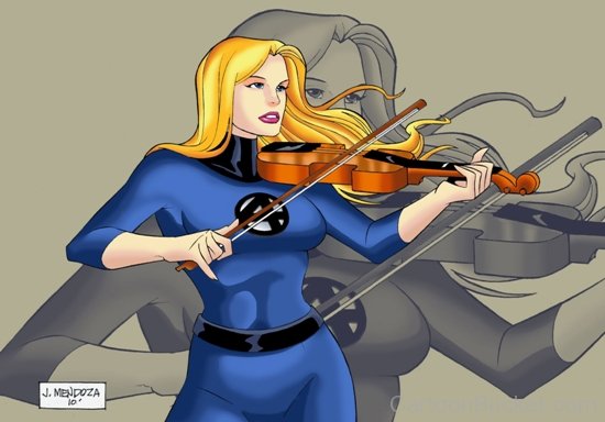Susan Storm Playing Voilin