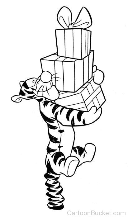 Tigger Carrying Gifts Box