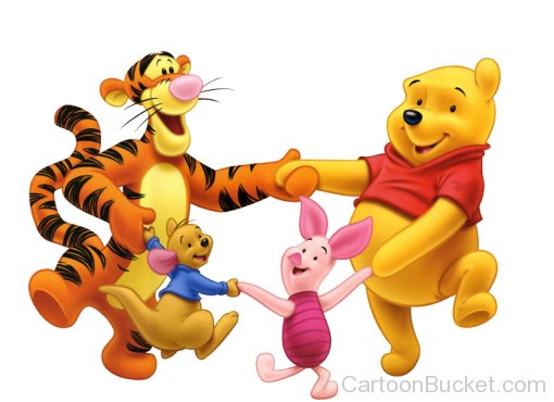 Tigger Playing With Eeyore,Winnie And Piglet
