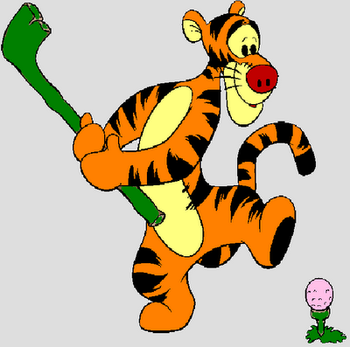 Tigger Playing With Golf