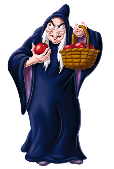 Witch Carrying Apple Bucket