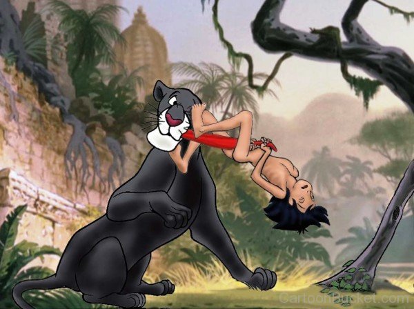 Bagheera Playing With Mowgli-kli316
