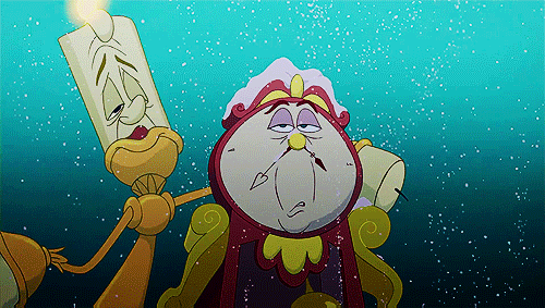 Cogsworth And Lumiere In Snowfall-gh141
