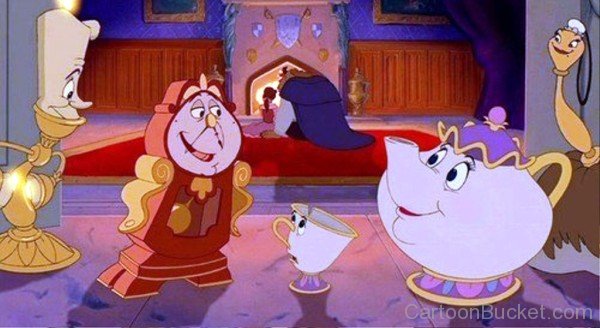 Cogsworth,Lumiere,Mrs.Potts And Chip Potts-gh125