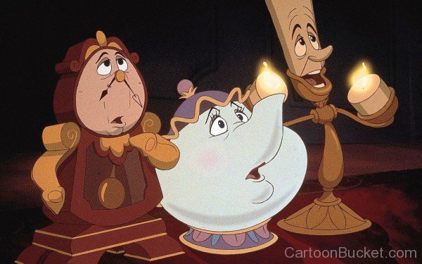 Cogsworth,Mrs.Potts And Lumiere Looking Strange-gh126