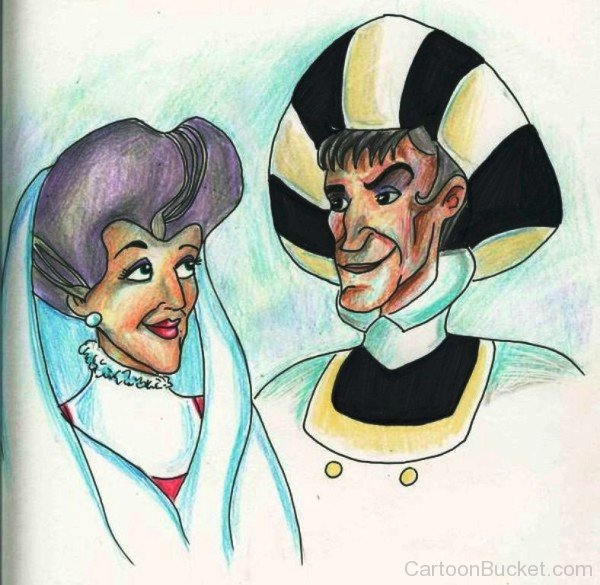 Drawing Of Lady Tremaine And Judge Frollo-nb502