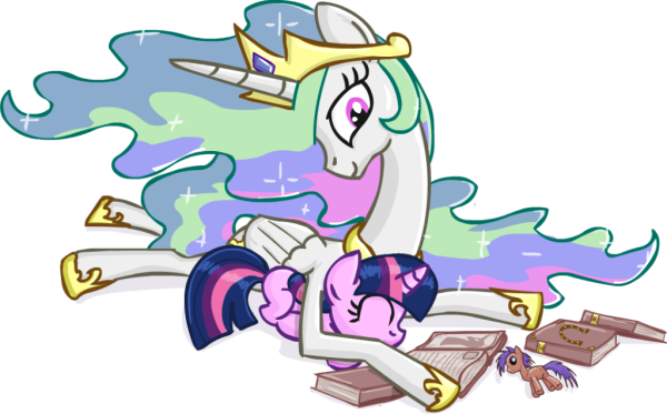 Filly Celestia With Filly Twilight-vb441