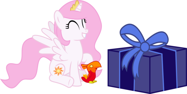 Filly Celestia With Her Gift-vb442