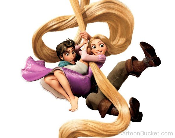 Flynn And Rapunzel Holding Her Hairs-wwe313