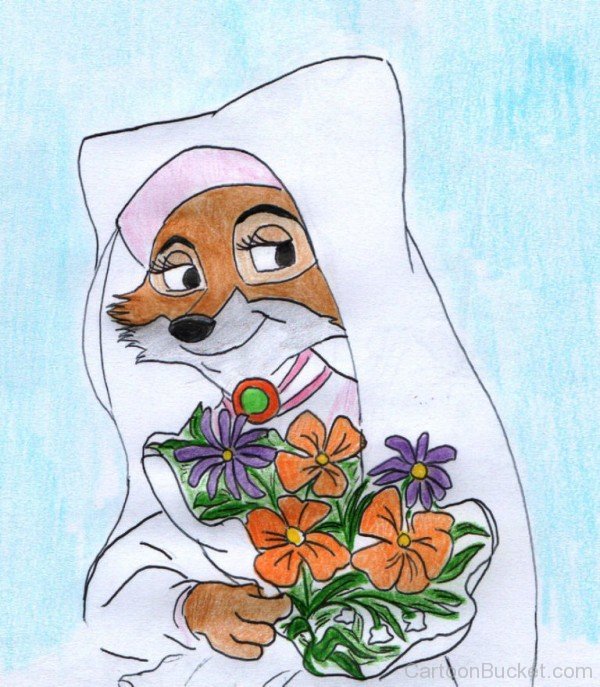 Maid Marian Holding Flowers-ds321