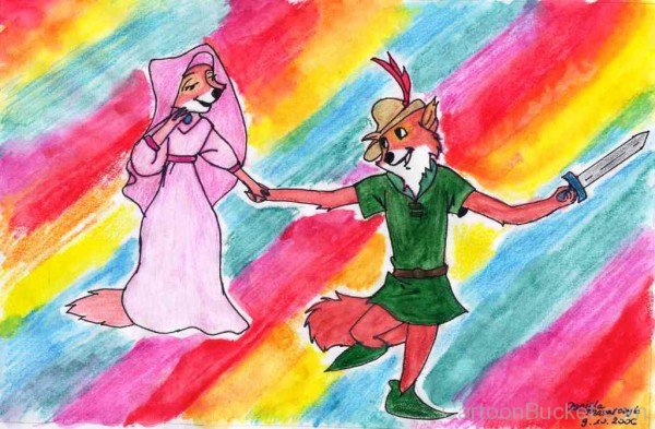 Painting Of Maid Marian And Robin Hood-ds333
