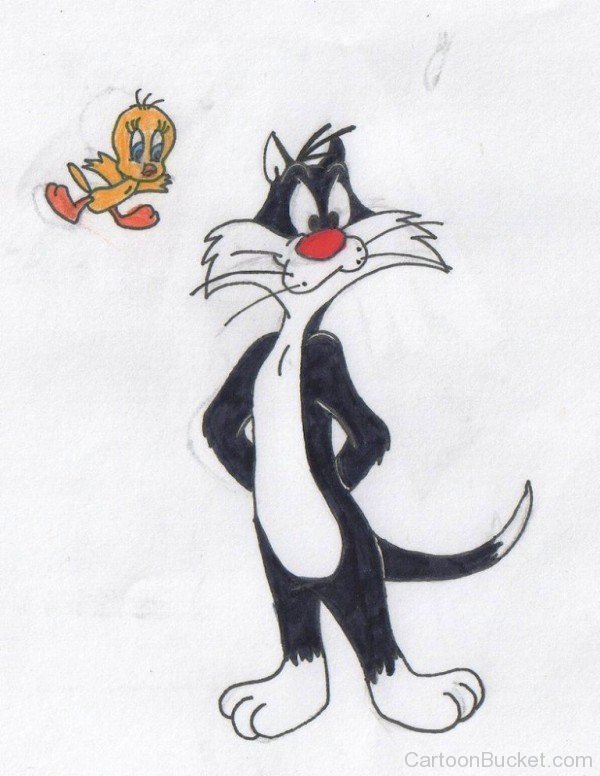 Painting Of Sylvester And Tweety-fd411