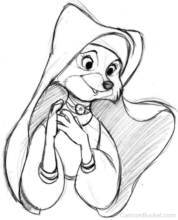 Pencil Sketch Of Maid Marian-ds334