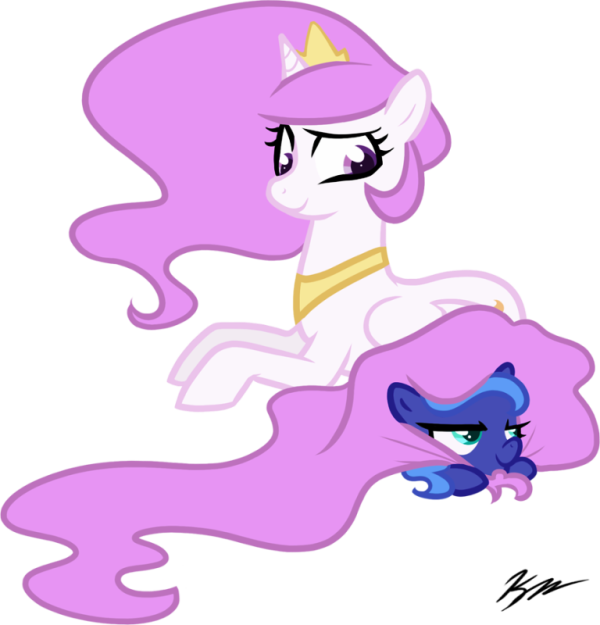 Pink Haired Filly Celestia And Filly Luna-vb456