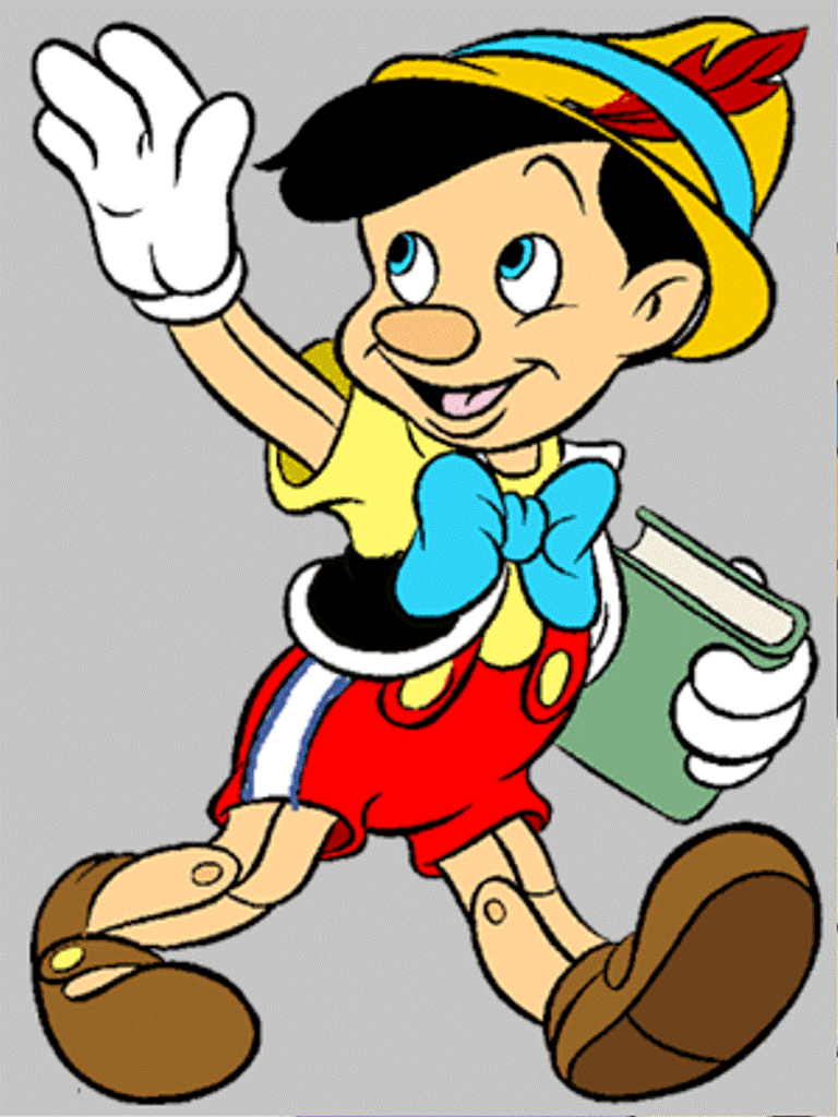 Pinocchio Holding Book.