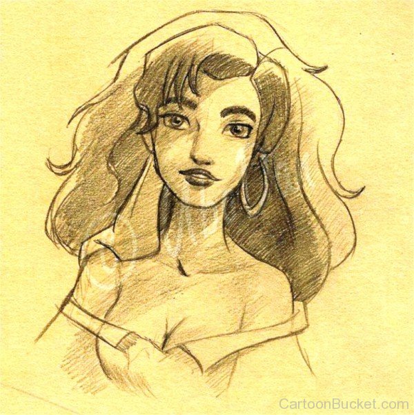 Princess Esmeralda Pencil Drawing-ty446