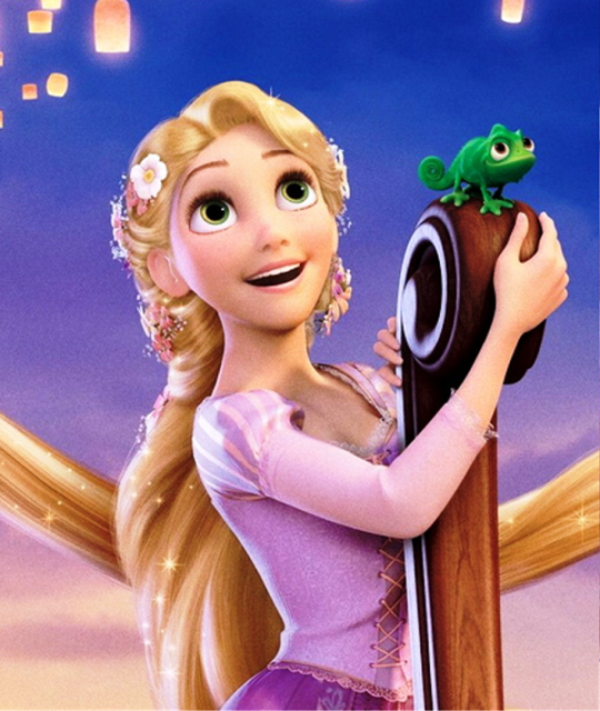 Rapunzel Looking Up With Pascal-wwe377
