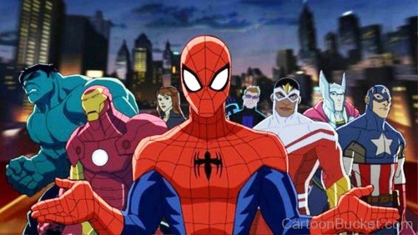 Spiderman With Superheroes-ty625