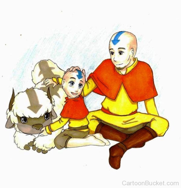 Aang With His Son Tenzin-ynb645
