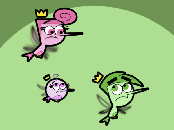 Cosmo,Wanda And Poof As Humming Birds-re410