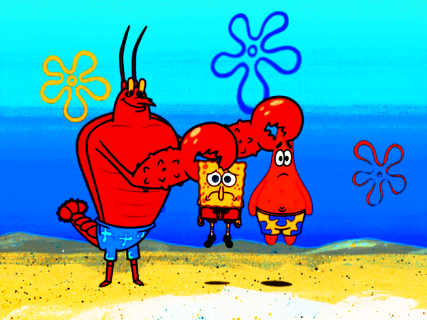 Larry Holding Spongebob And Mr.Patrick-rew206