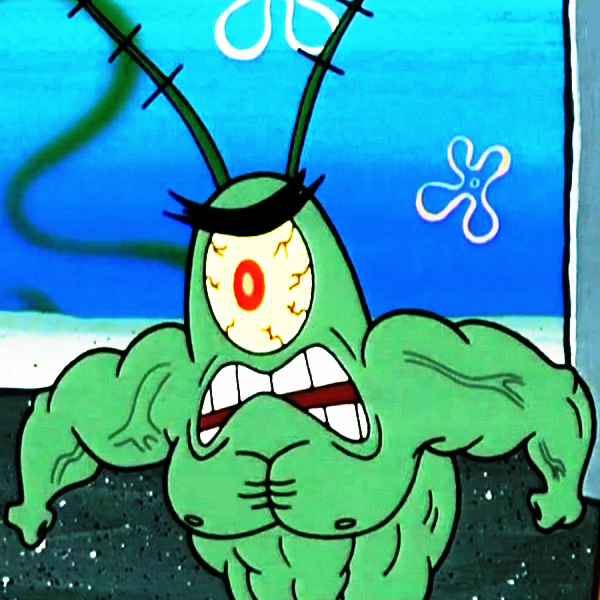 Muscular Sheldon J.Plankton Looking Angry-yb503