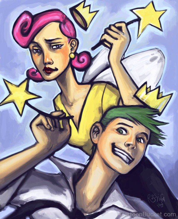 Painting Of Young Cosmo And Wanda.
