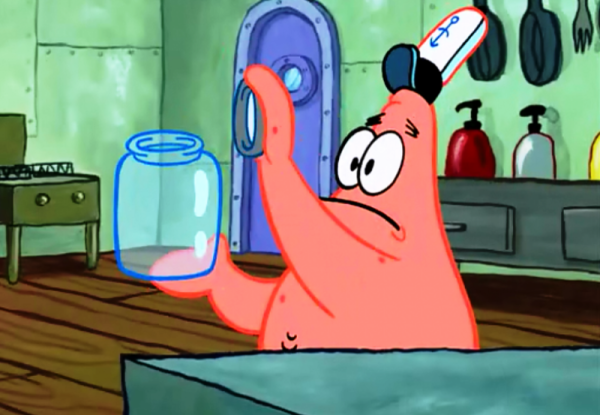 Patrick Star Holding Glass Jar-eq226