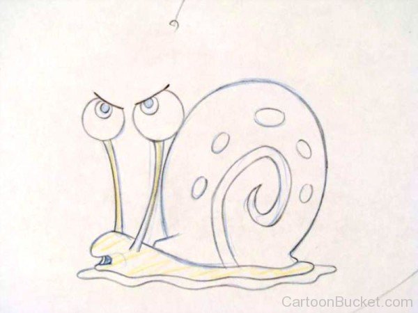 Pencil Sketch Of Gary The Snail-pu727
