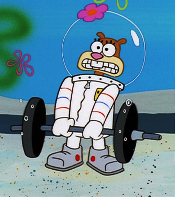 Sandy Cheeks Trying To Lift Weight-rvb333