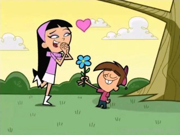 Timmy Giving Flower To Trixie Tang-pmn631