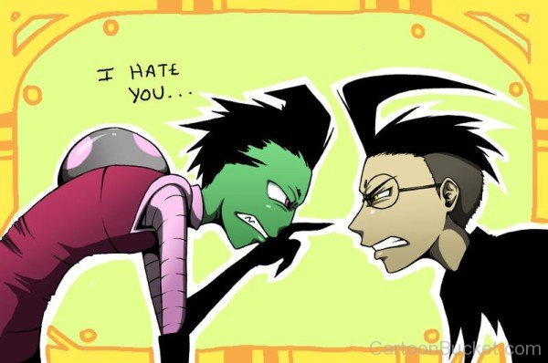 Zim And Dib Looking Angrily Eachother-tbv558