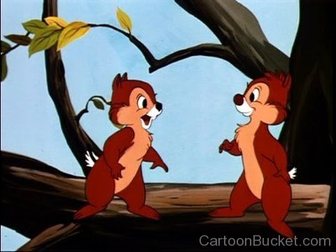 Chip And Dale Standing On Tree-lk45612