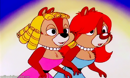 Chip And Dale Wearing Girls Costume-lk45607