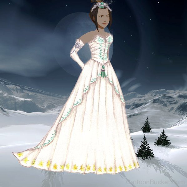 Princess Azula Looking Gorgeous In White Dress-tq141