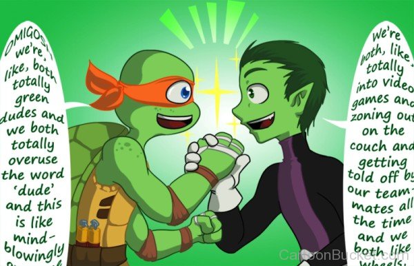 Beast Boy And Mikey Looking Happy-tgg404