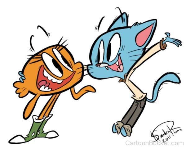 Darwin And Gumball Looking Excited-edj701